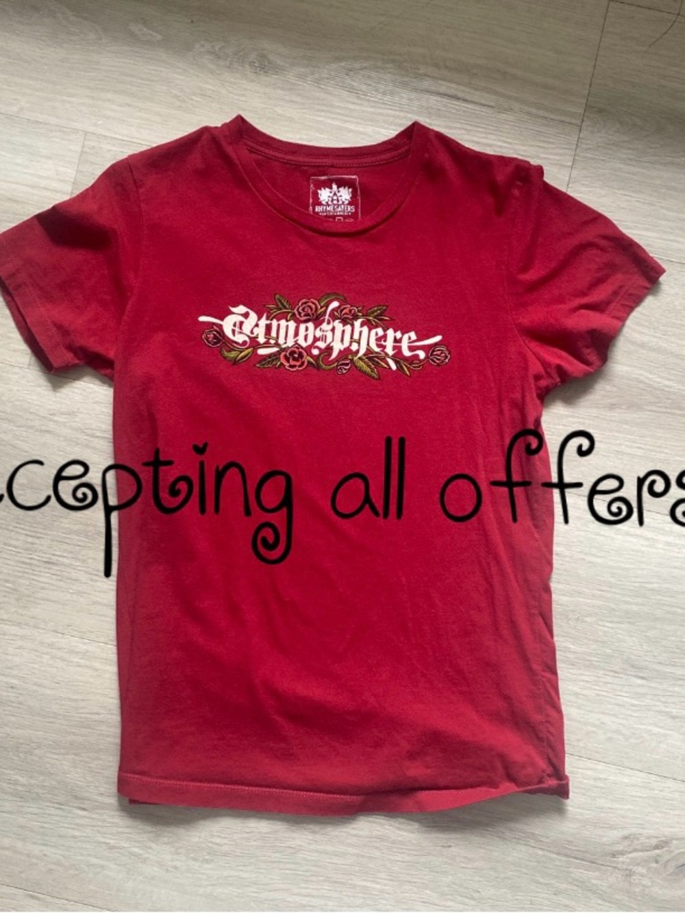 Atmosphere Red Rose Graphic Short Sleeve Tee